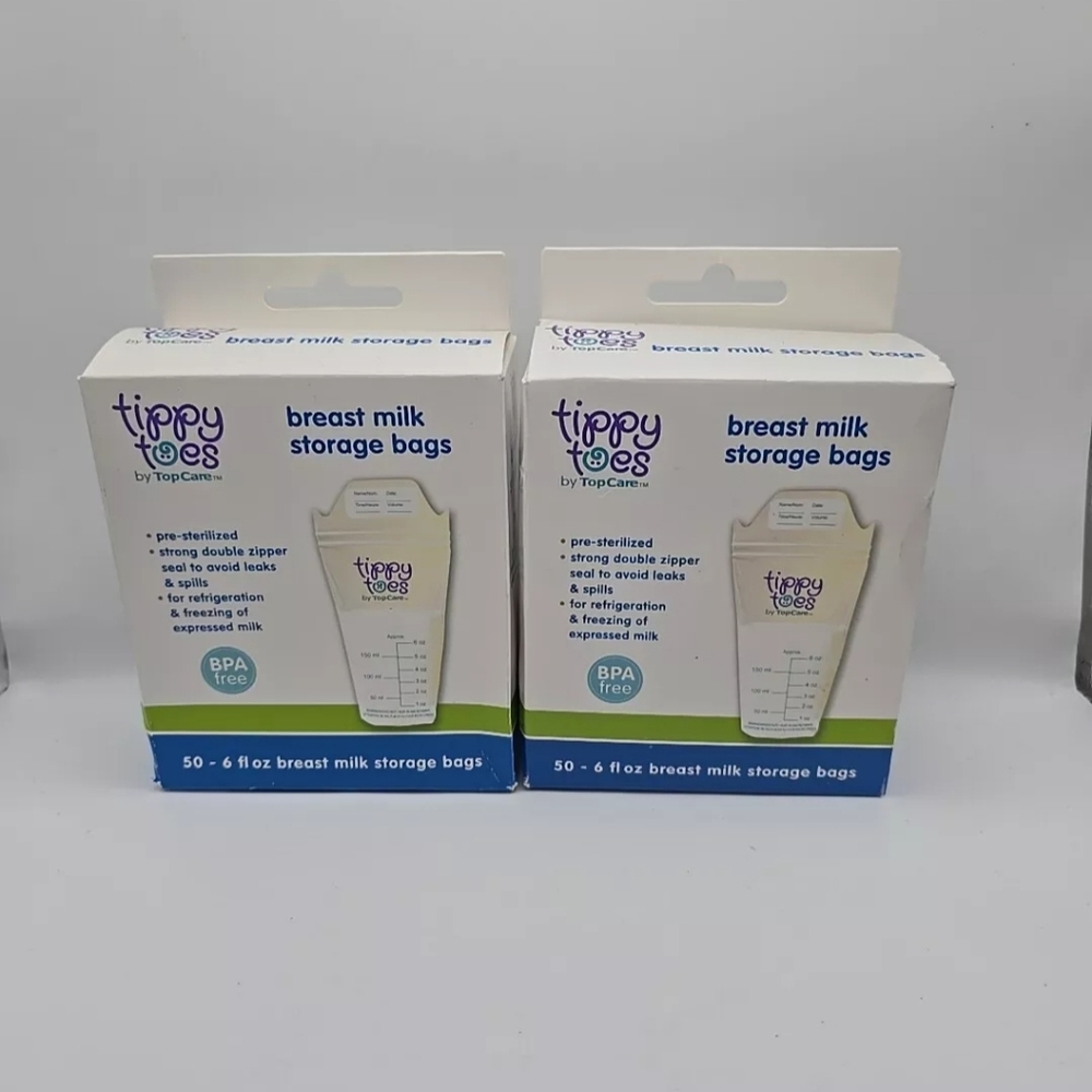 Tippy Toes Breast Milk Storage Bags 50 Count 6 Fl Oz